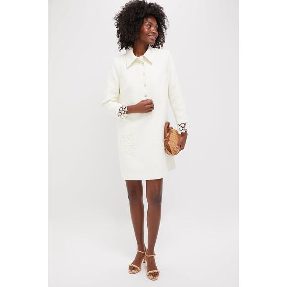 POMANDER PLACE Cream Tweed Nava Dress Size XS NWT Retail $168 Tuckernuck - Picture 7 of 8